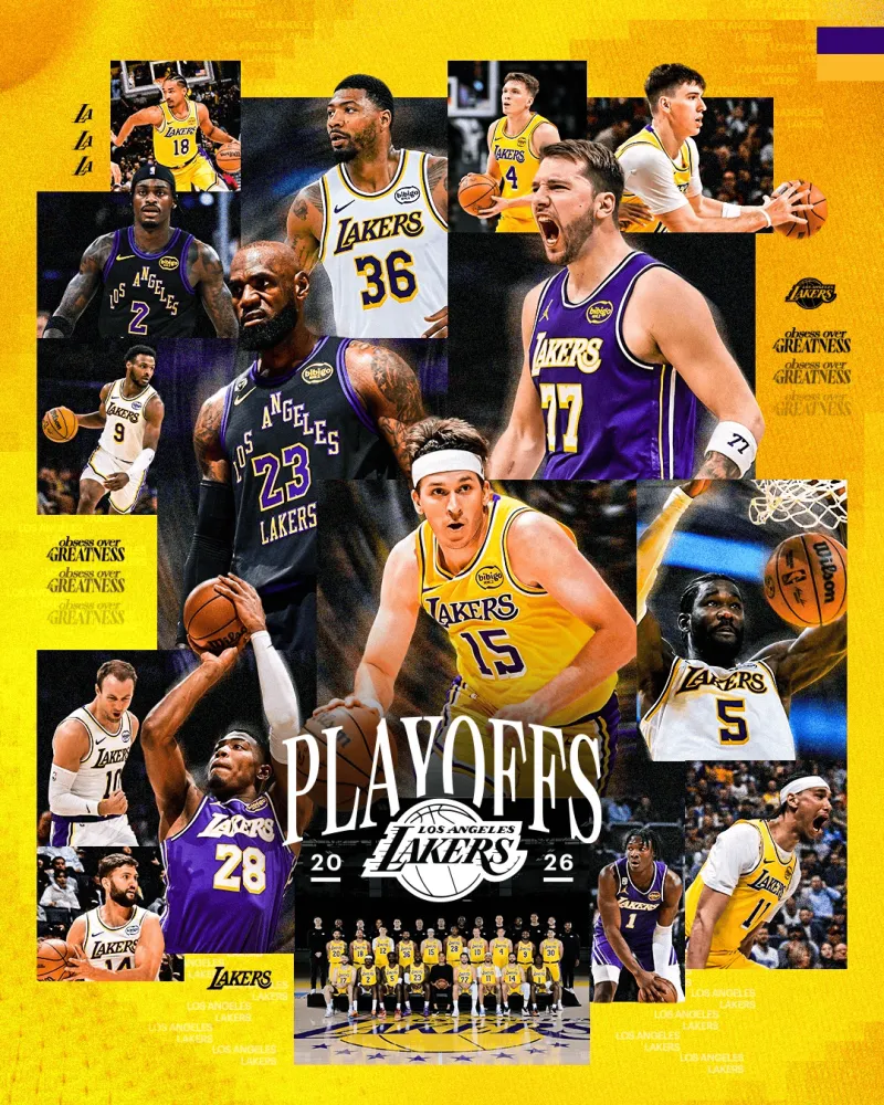 开云网址-众志成城!湖人官方晒出锁定季后赛海报:季后赛资格已锁定
